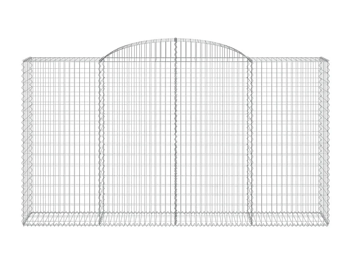 Paniers à gabions arqués 2 pcs 300x50x160-180 fer galvanisé