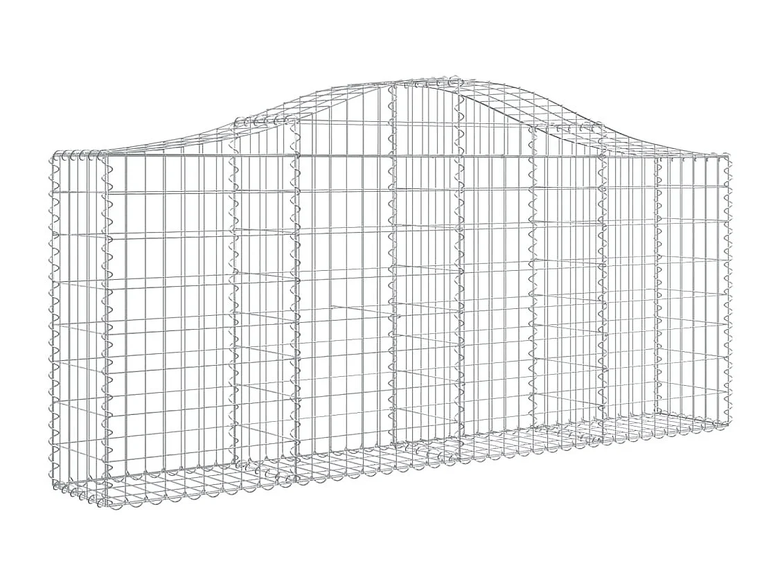 Paniers à gabions arqués 15 pcs 200x30x80-100 Fer galvanisé