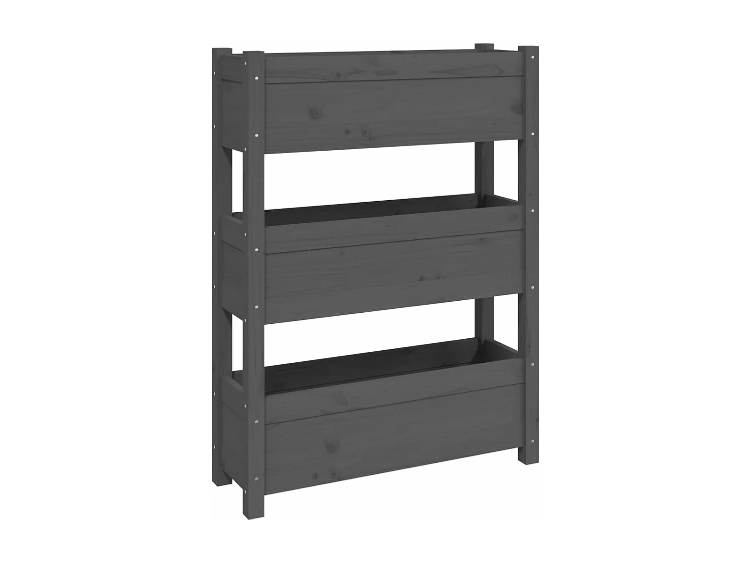 Jardinière Gris 77x25x104,5 Bois massif de pin