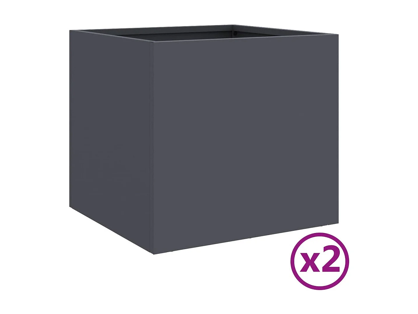 Jardinières 2 pcs anthracite 32x30x29 acier laminé à froid