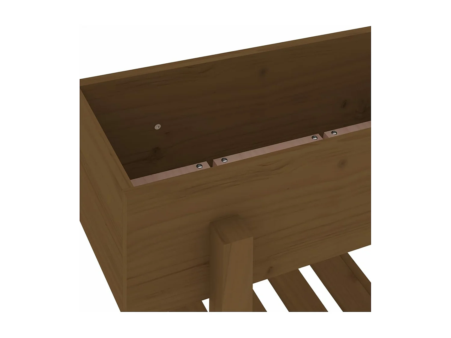 Jardinière marron miel 62x30x69 bois massif de pin