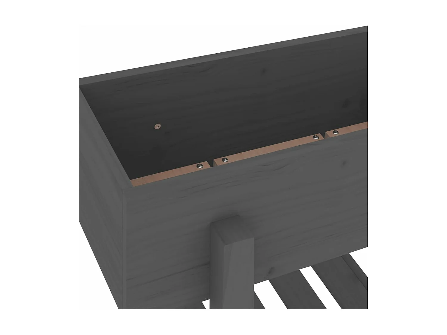 Jardinière gris 62x30x69 bois massif de pin