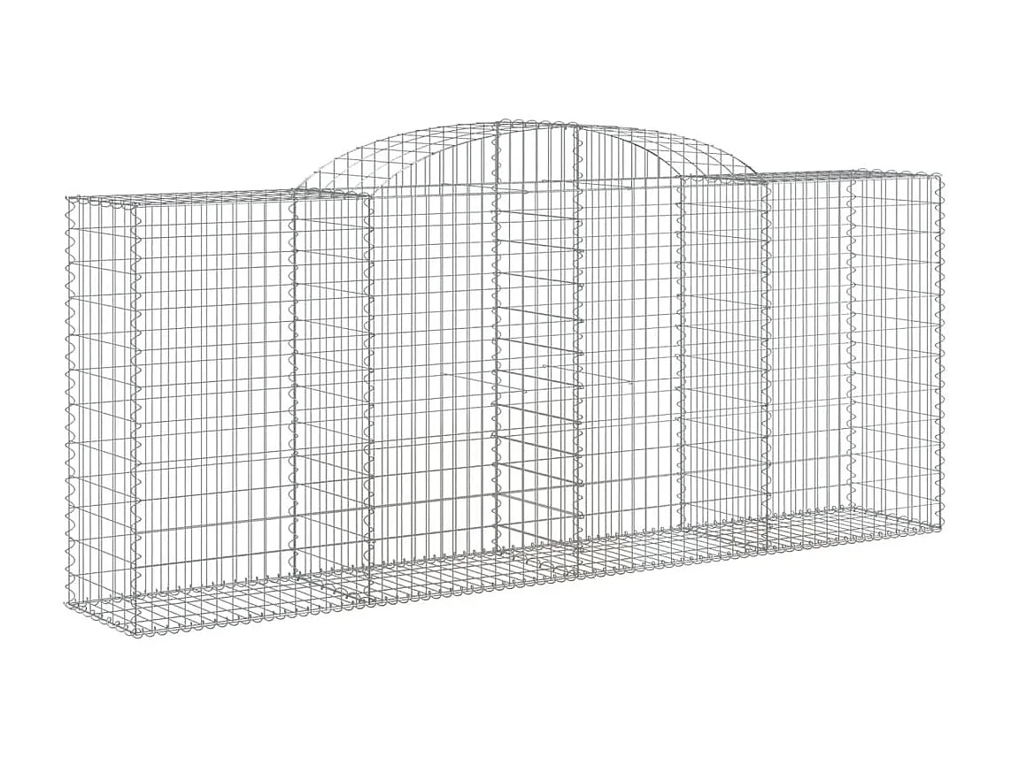 Paniers à gabions arqués 2 pcs 300x50x120-140 fer galvanisé