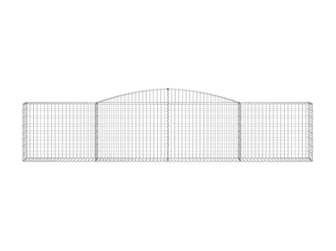 Paniers à gabions arqués 10 pcs 400x30x80-100 Fer galvanisé