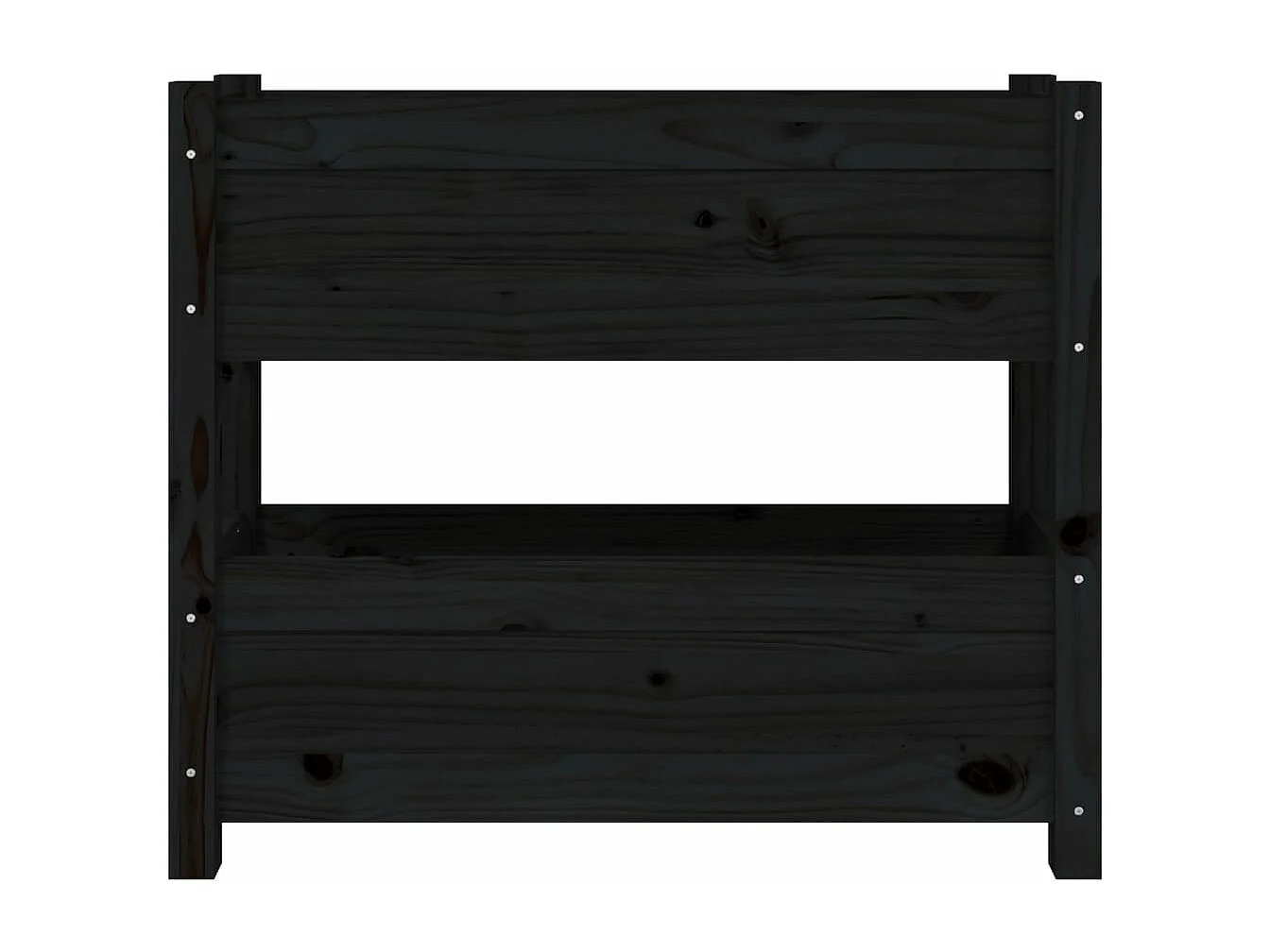 Jardinière Noir 77x25x66 Bois massif de pin