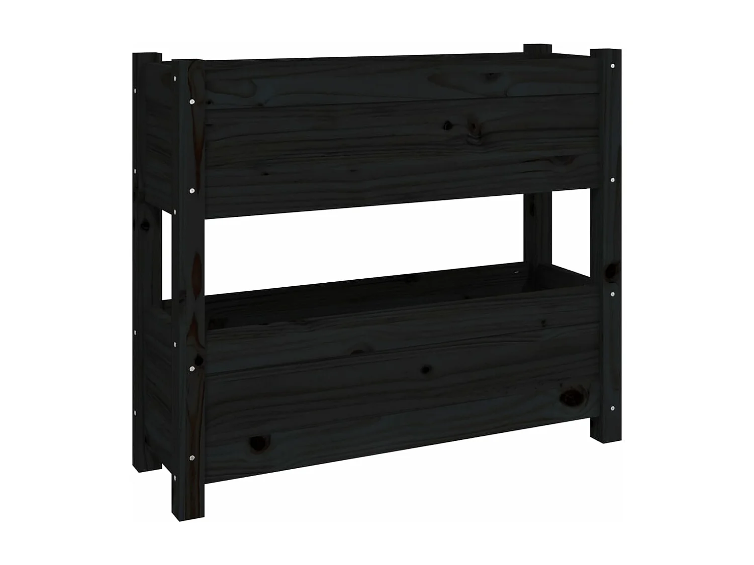 Jardinière Noir 77x25x66 Bois massif de pin