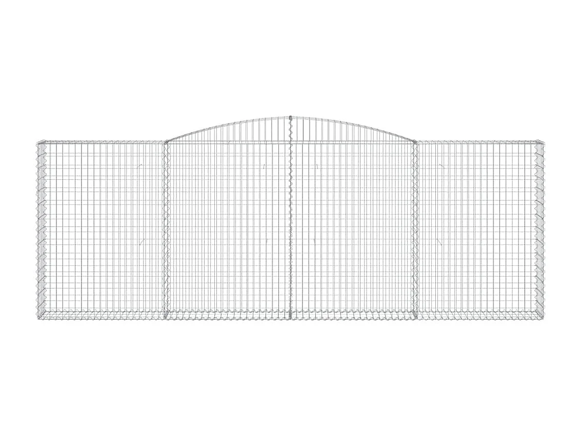 Paniers à gabions arqués 2 pcs 400x30x140-160 Fer galvanisé