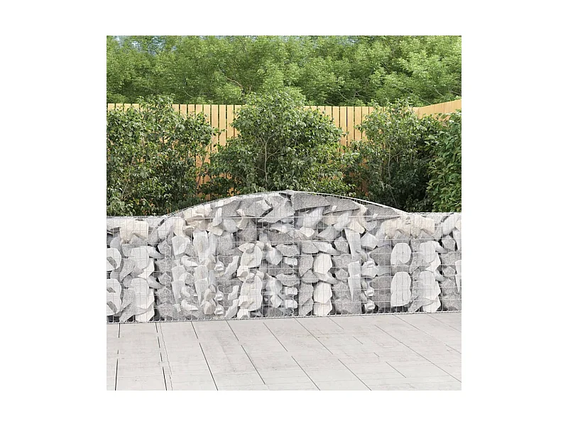 Paniers à gabions arqués 6 pcs 400x30x100-120 Fer galvanisé