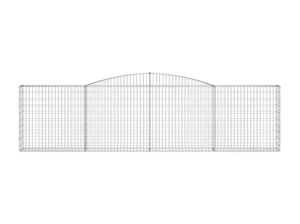 Paniers à gabions arqués 6 pcs 400x30x100-120 Fer galvanisé