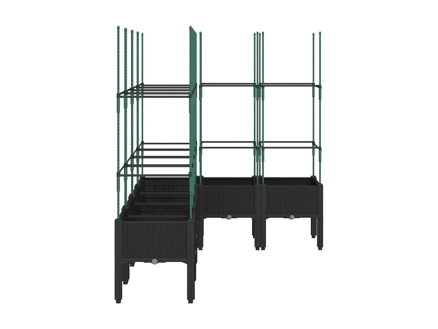 Jardinière avec treillis noir 160x120x142,5 PP