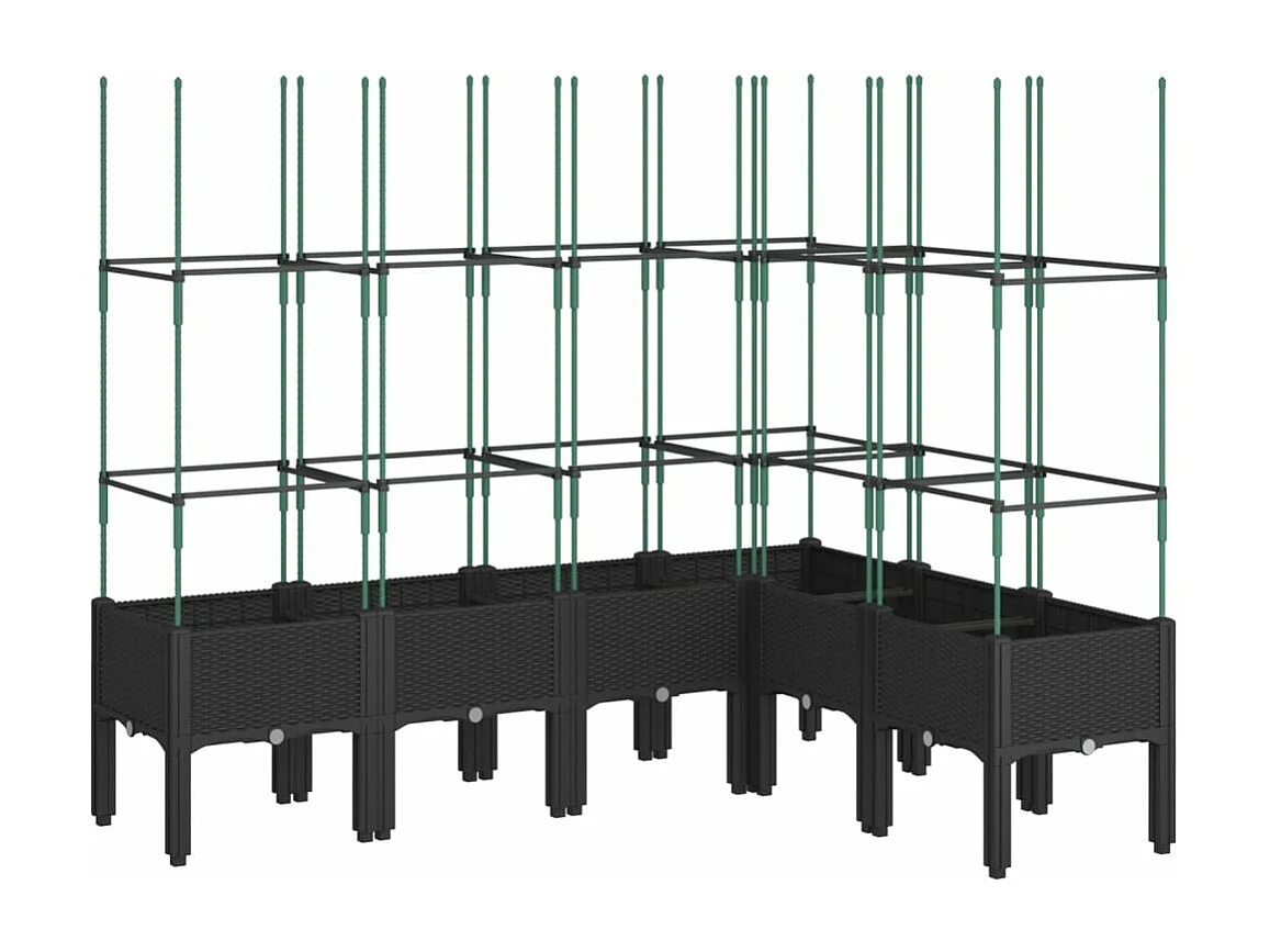 Jardinière avec treillis noir 160x120x142,5 PP