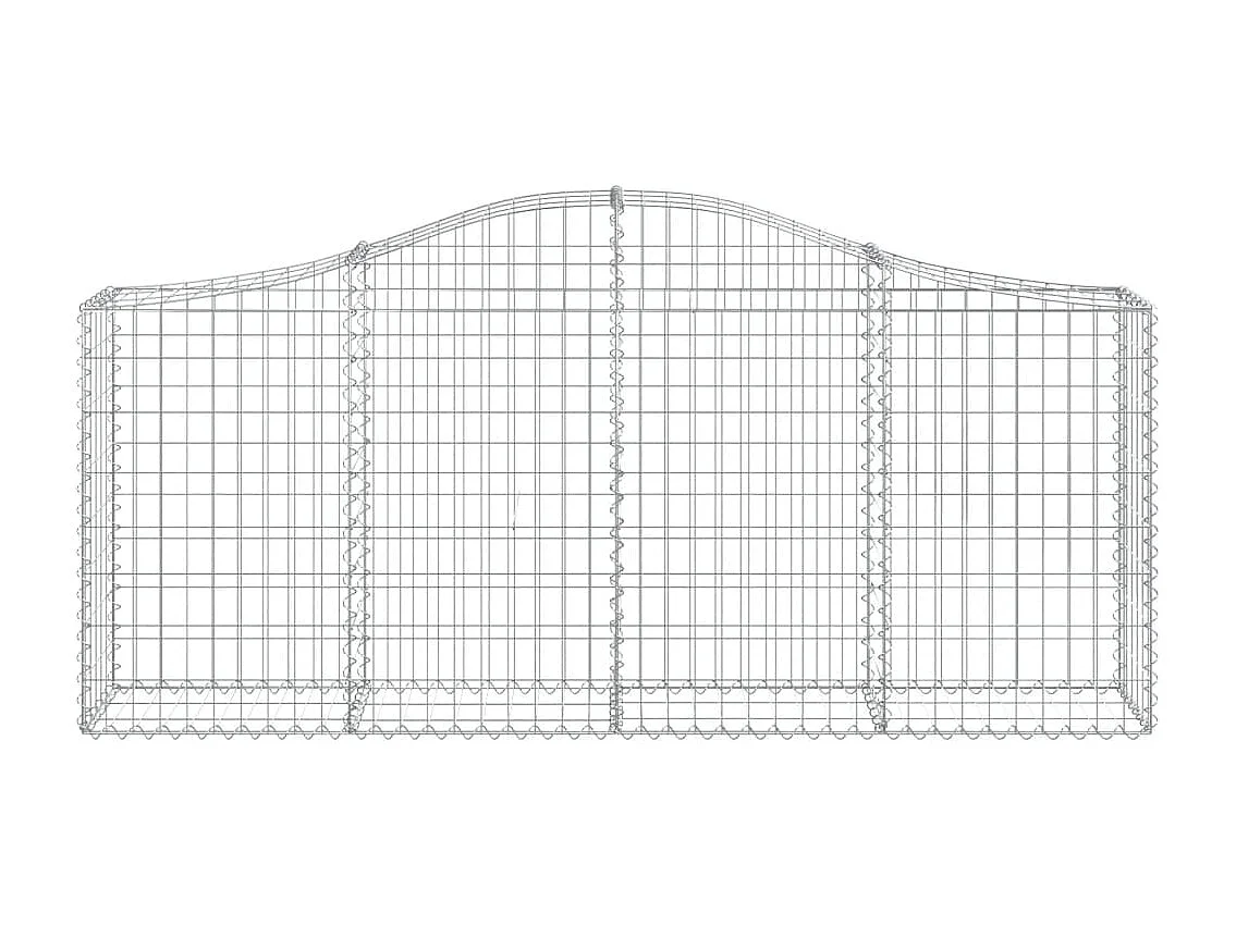 Paniers à gabions arqués 6 pcs 200x30x80-100 Fer galvanisé