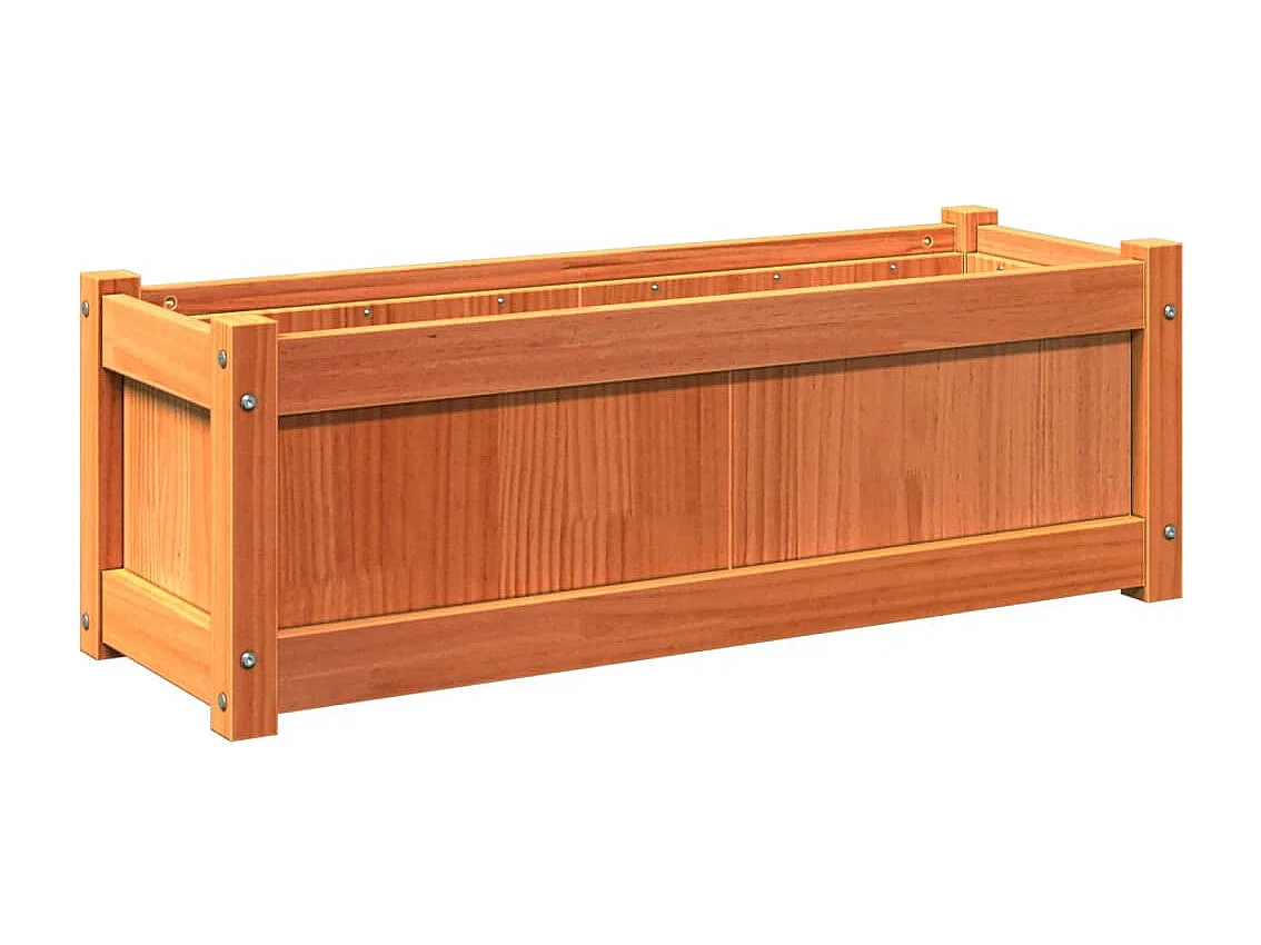 Jardinières 2 pcs marron bois de pin massif