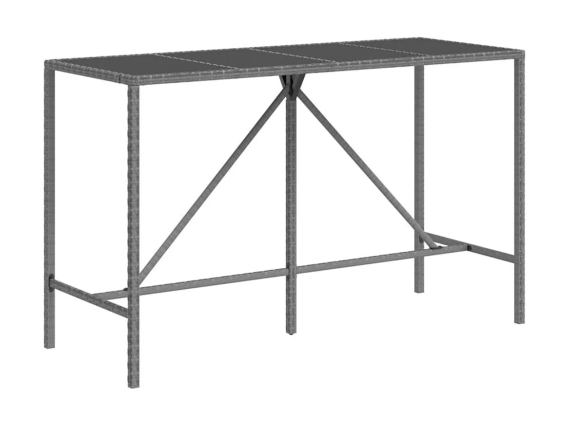 Ensemble de bar de jardin 11 pcs avec coussins gris poly rotin