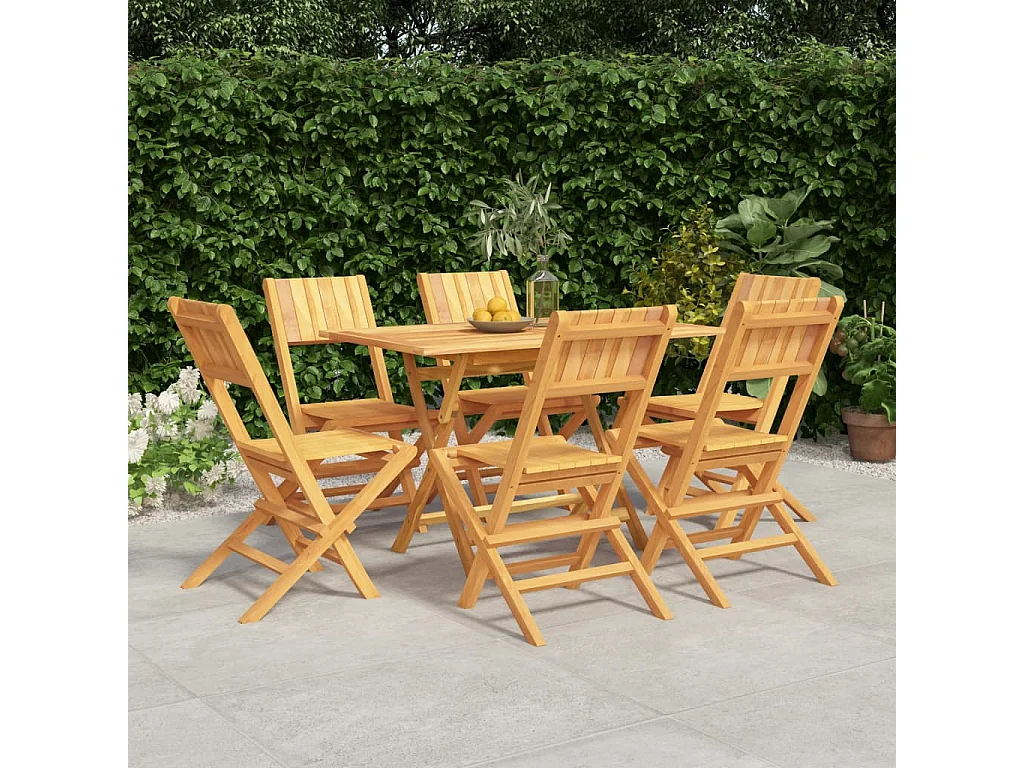 Ensemble à manger de jardin 7 pcs Bois de teck solide