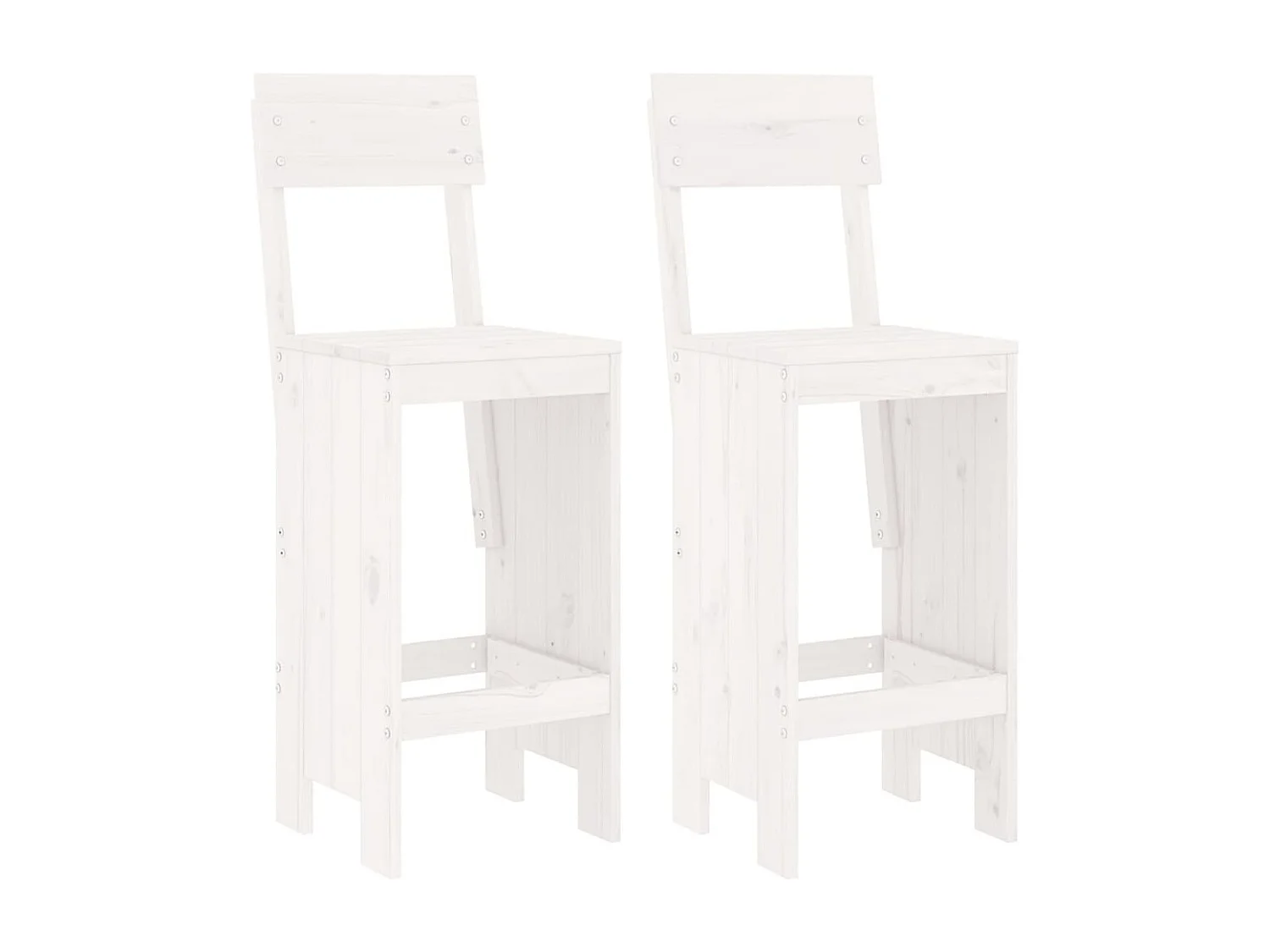 Ensemble de bar de jardin 3 pcs blanc bois de pin massif