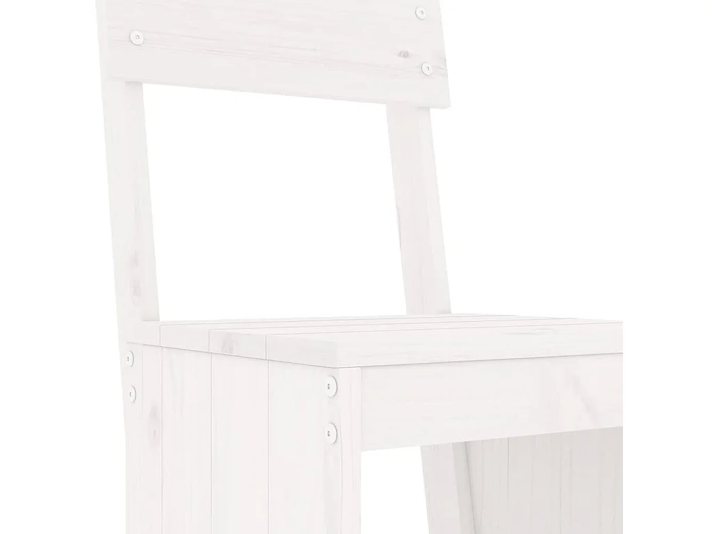 Ensemble de bar de jardin 3 pcs blanc bois de pin massif