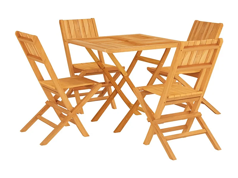 Ensemble à manger de jardin 5 pcs Bois de teck massif