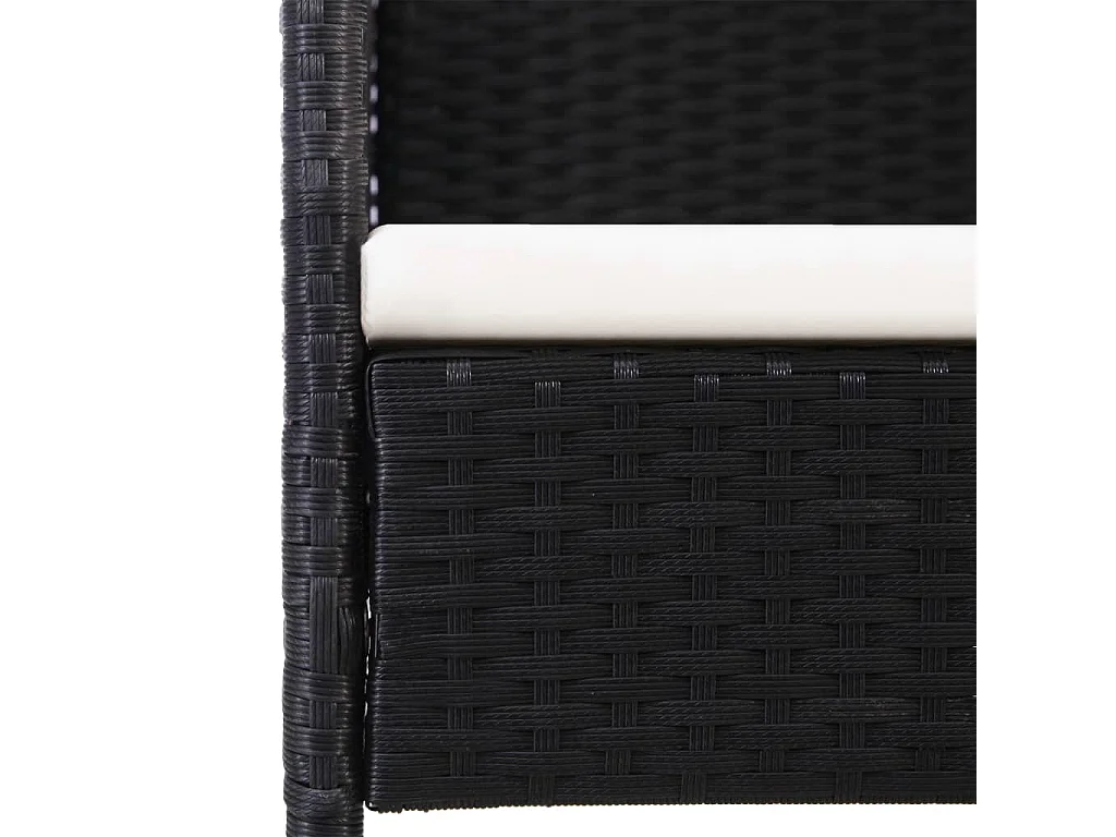 Ensemble à manger de jardin coussins 5pcs Noir Résine tressée