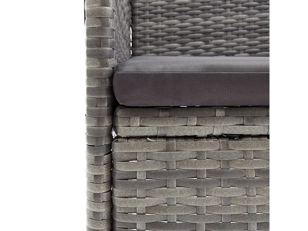 Ensemble à manger de jardin et coussins 5pcs Gris-noir