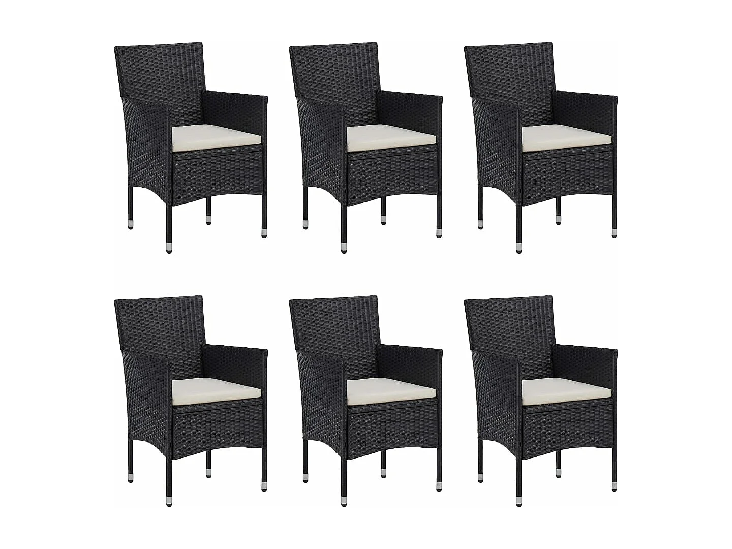 Ensemble de salle à manger de jardin 7 pcs Résine tressée Noir 5