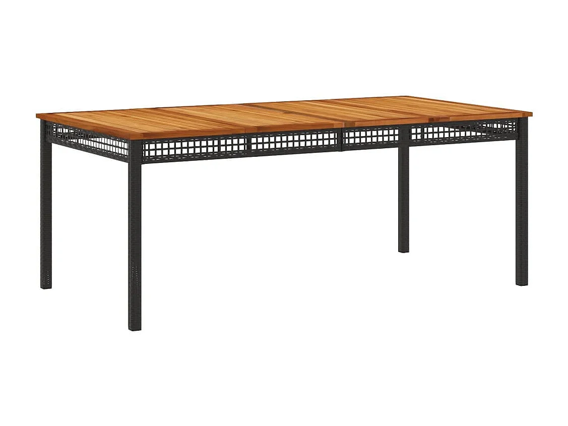 Ensemble à manger de jardin coussins 7pcs Noir Résine tressée