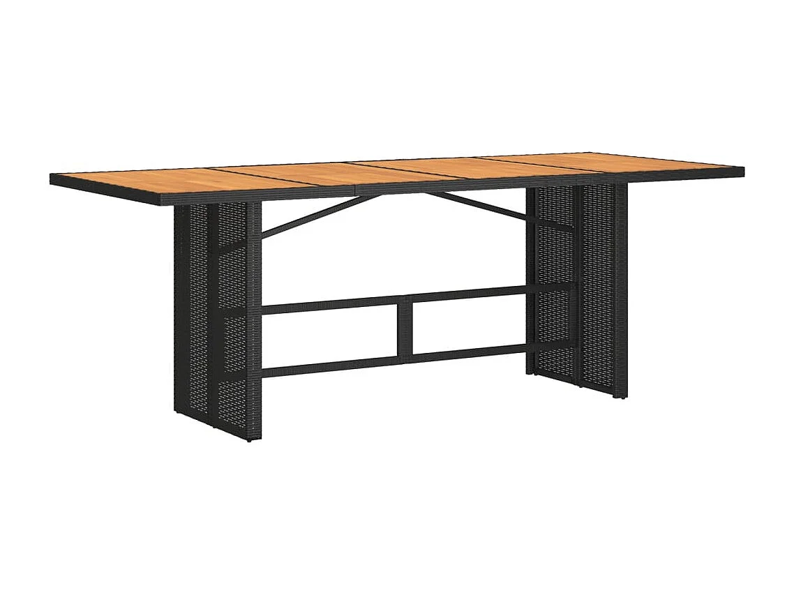 Ensemble à manger de jardin coussins 7pcs Noir Résine tressée