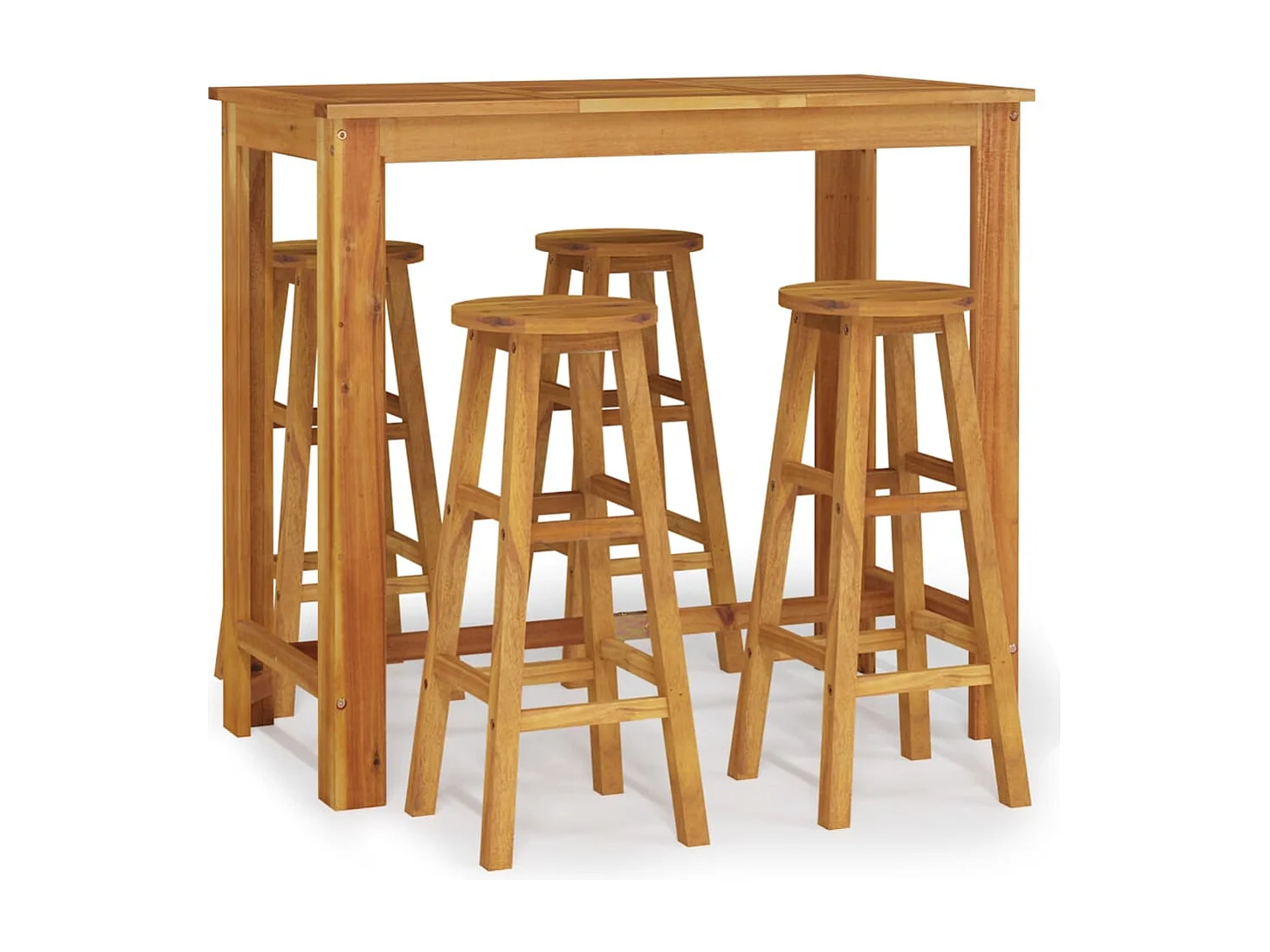 Ensemble de bar de jardin 5 pcs bois d'acacia solide