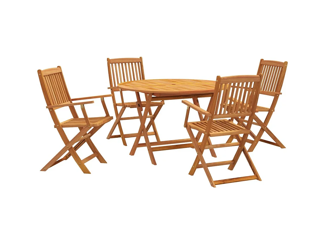 Ensemble à manger de jardin 5 pcs Bois d'acacia solide