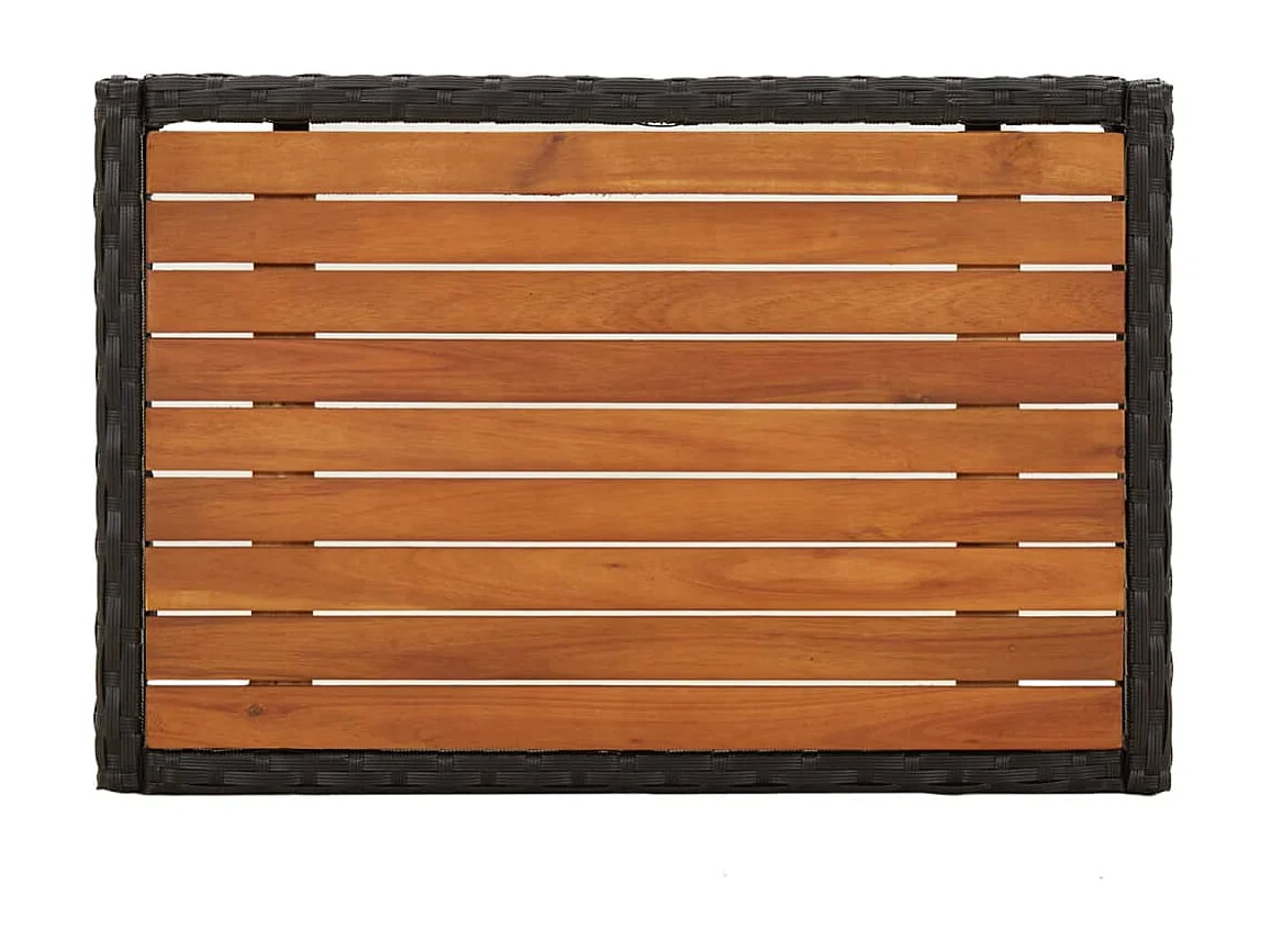 Salon de jardin 3 pcs avec coussins Noir Résine tressée