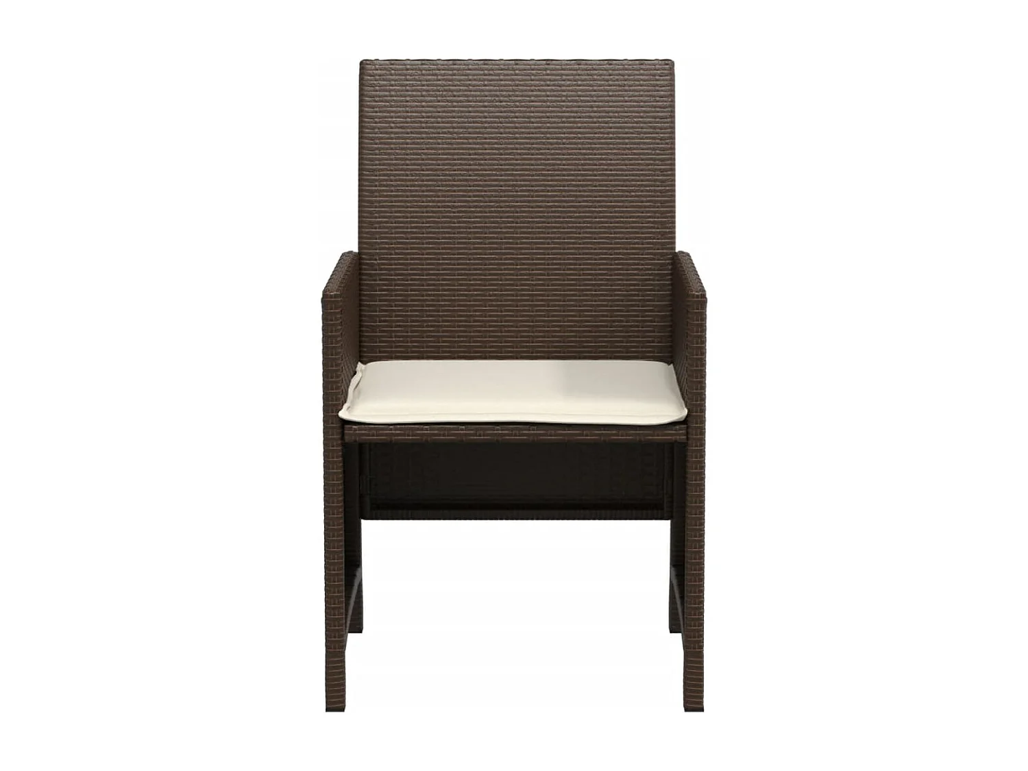 Ensemble de bistro 3 pcs avec coussins marron résine tressée