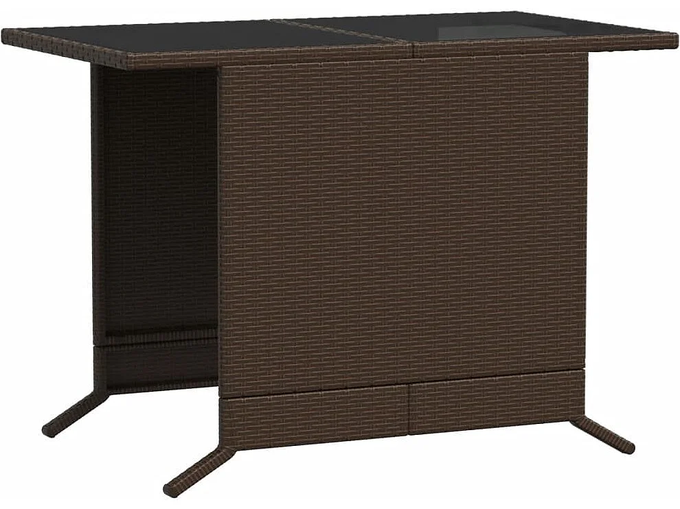 Ensemble de bistro 3 pcs avec coussins marron résine tressée