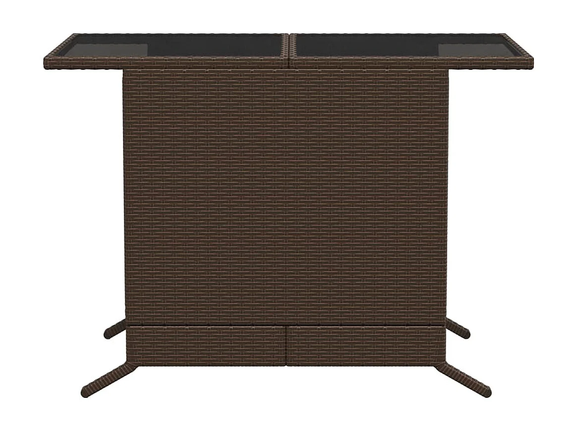 Ensemble de bistro 3 pcs avec coussins marron résine tressée