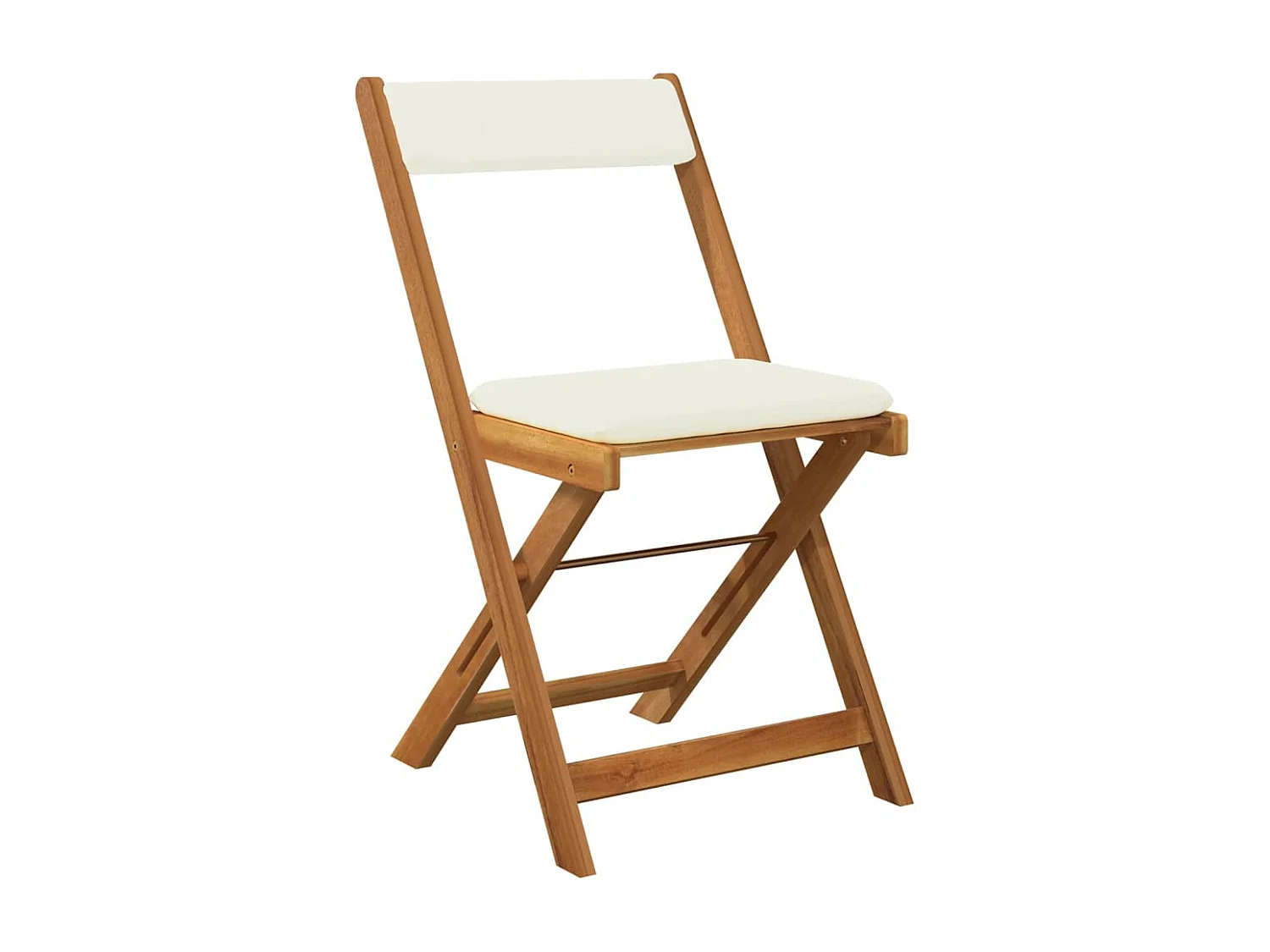 Ensemble de bistro pliable 3 pcs avec coussins Acacia solide