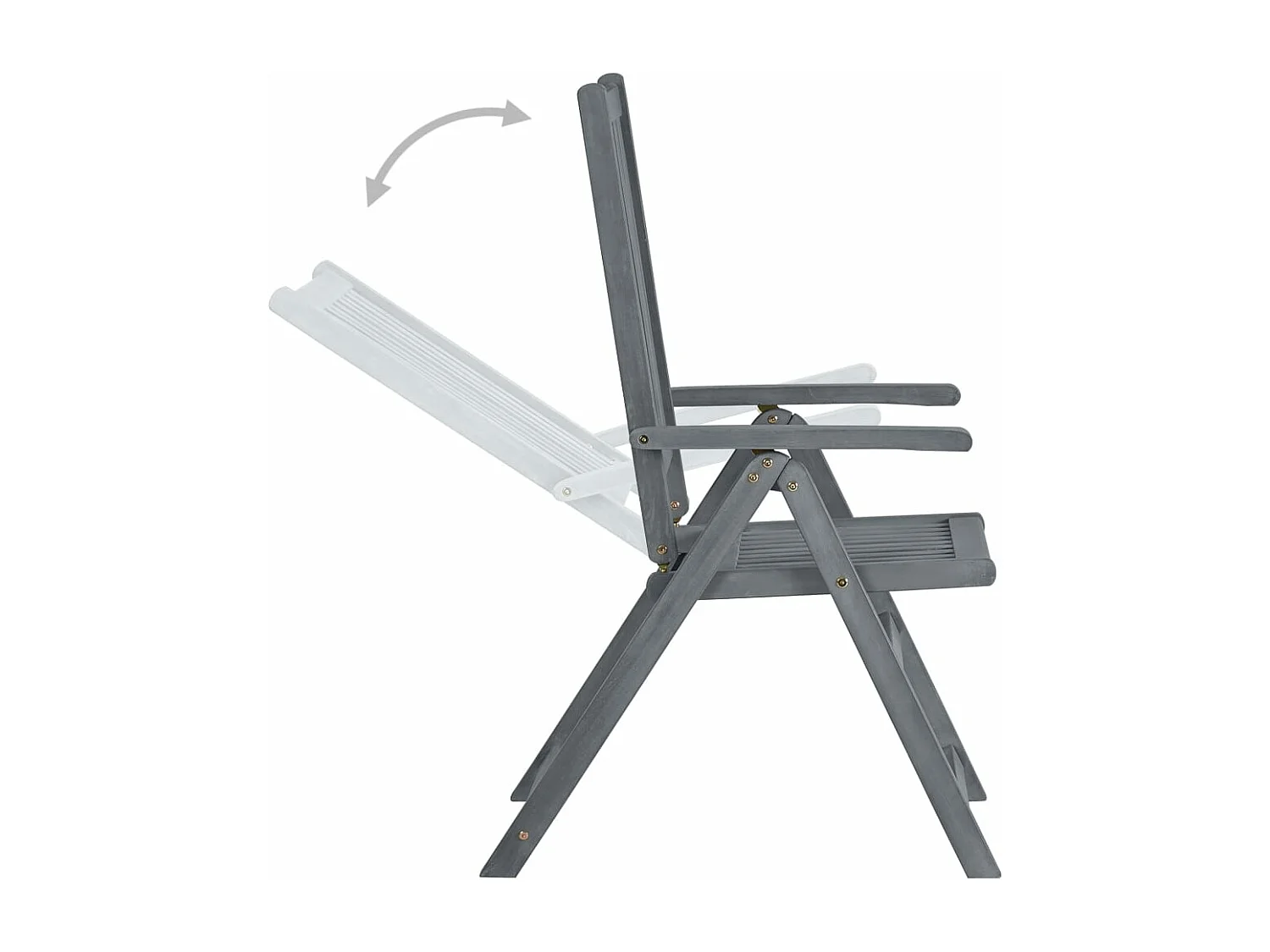 Mobilier à dîner de jardin 5 pcs Bois d'acacia massif Gris 5