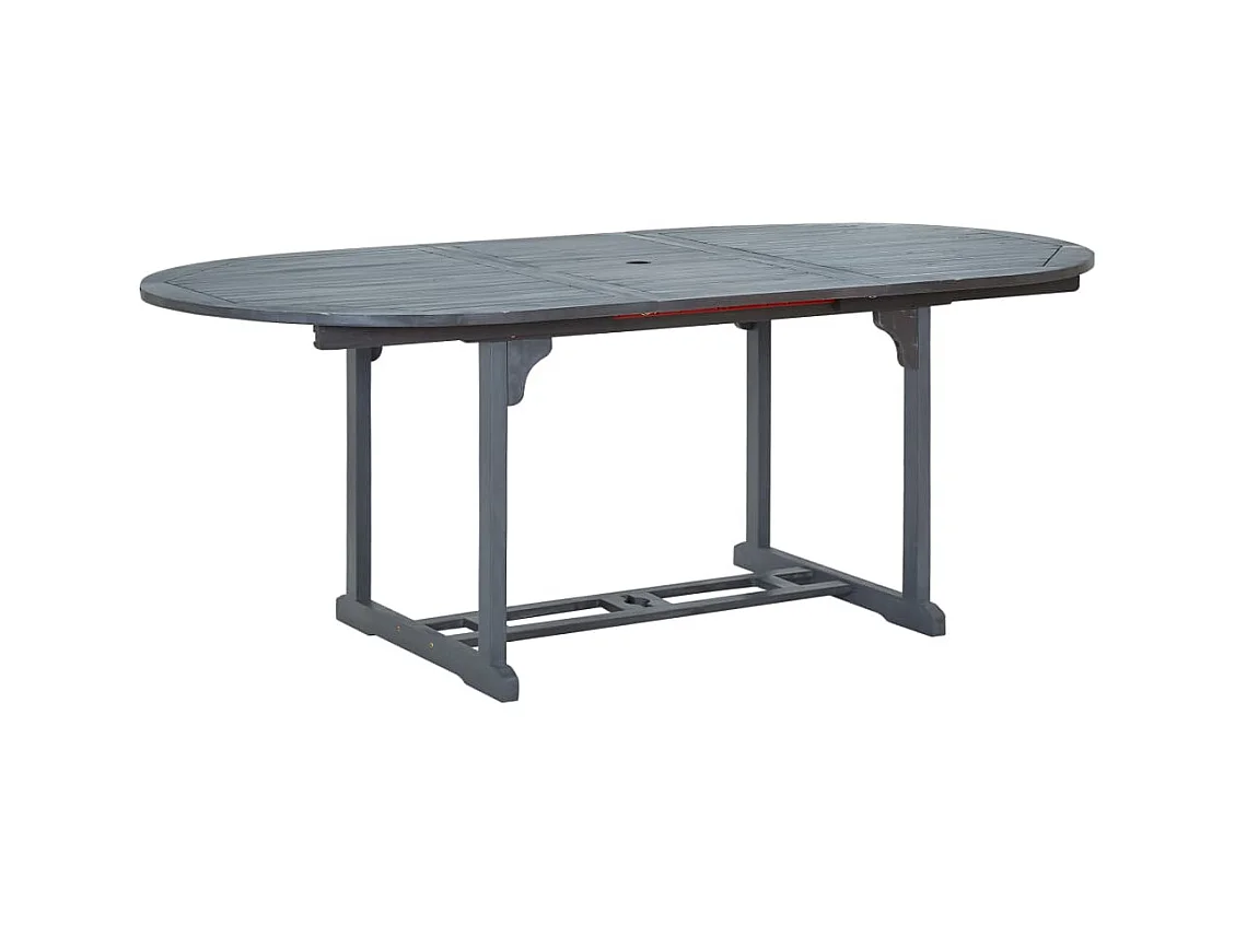 Mobilier à dîner de jardin 5 pcs Bois d'acacia massif Gris 5