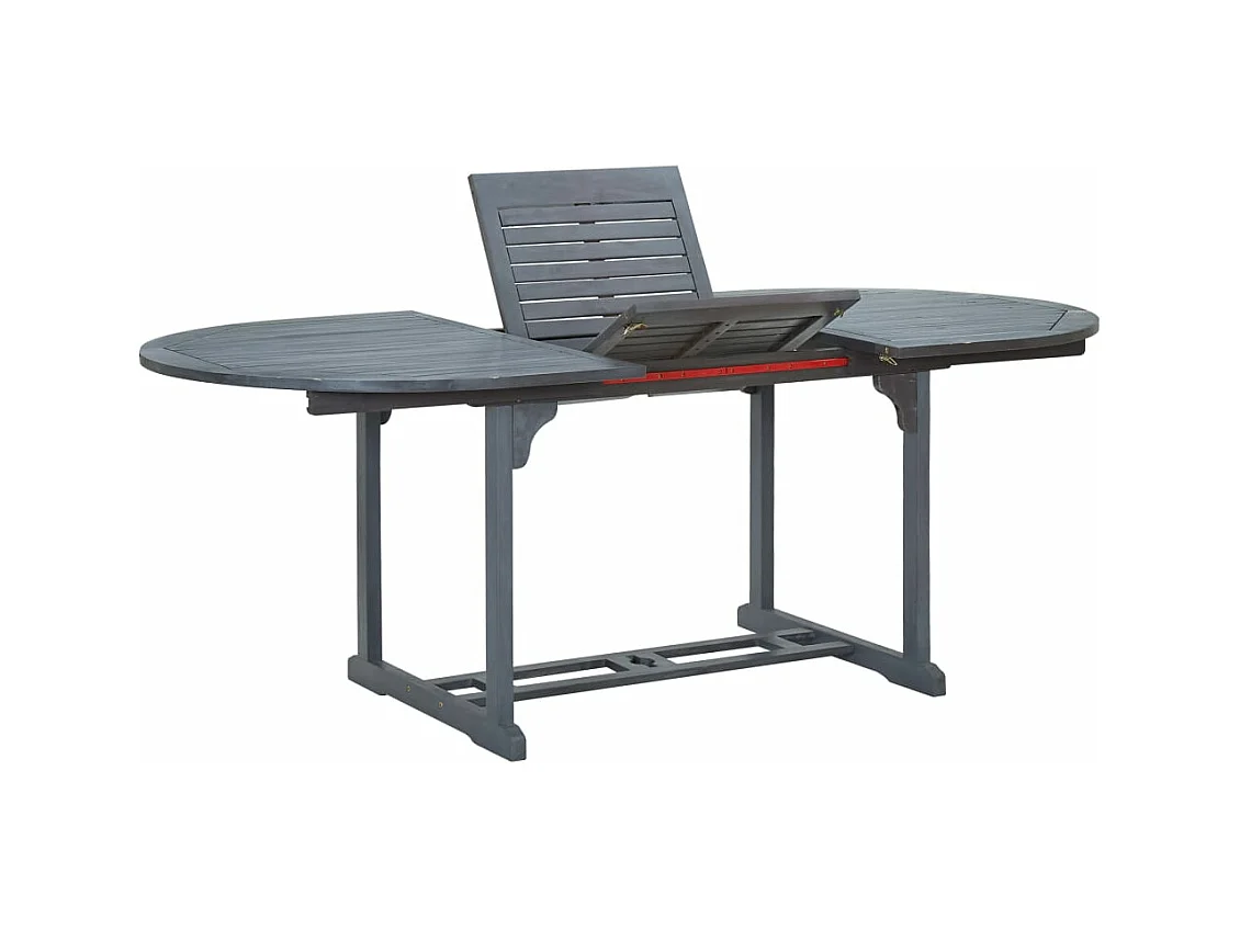 Mobilier à dîner de jardin 5 pcs Bois d'acacia massif Gris 5