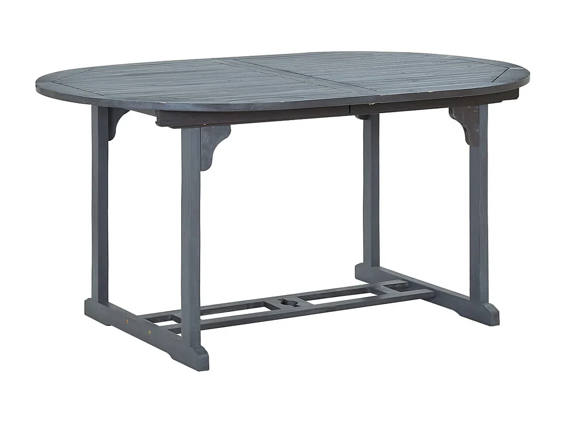 Mobilier à dîner de jardin 5 pcs Bois d'acacia massif Gris 5