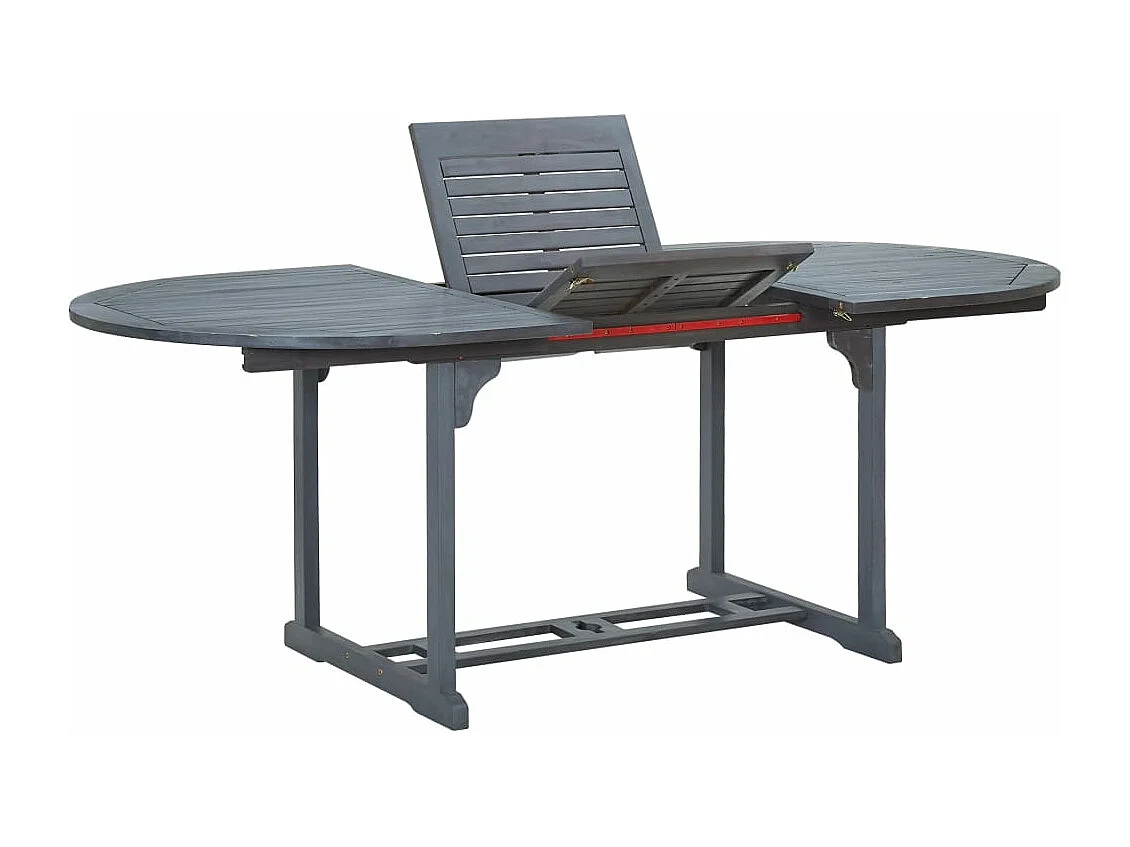 Mobilier à dîner de jardin 5 pcs Bois d'acacia massif Gris 5