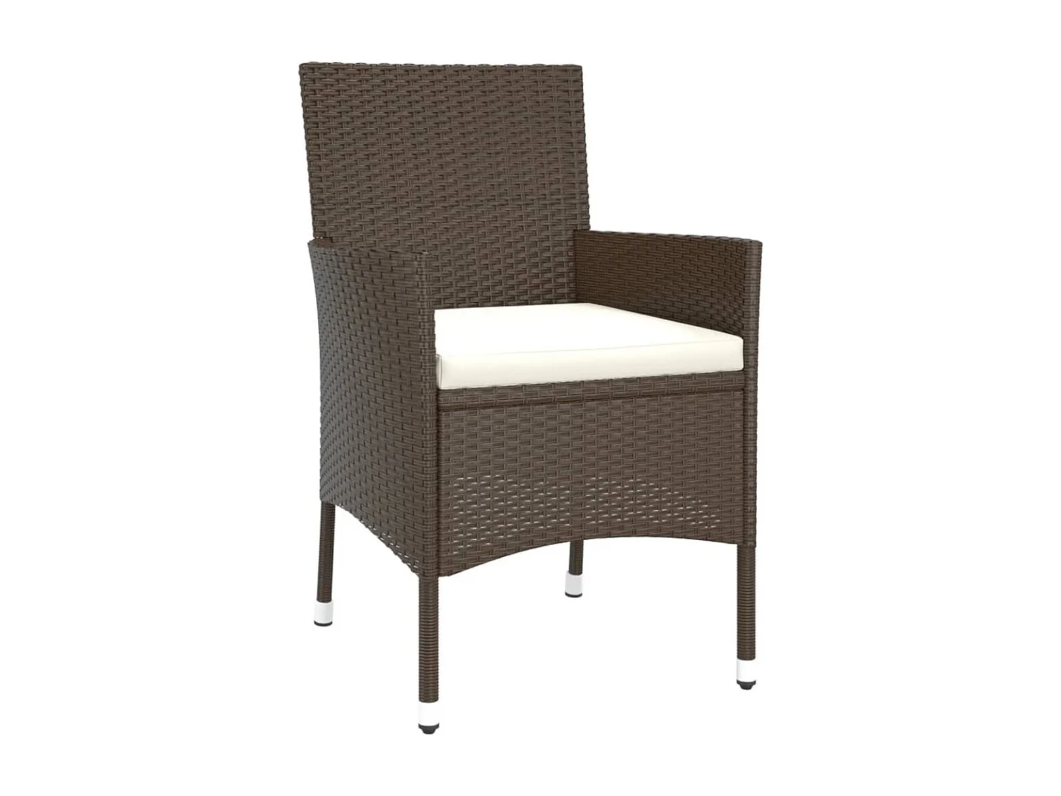 3-delige Bistroset met kussens poly rattan bruin