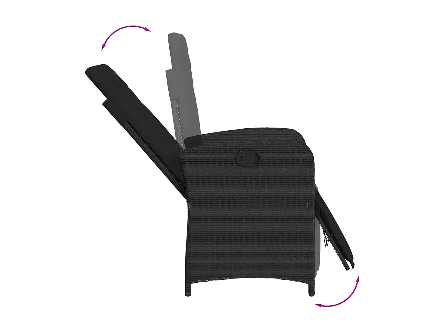 Ensemble à manger de jardin coussins 5pcs Noir Résine tressée