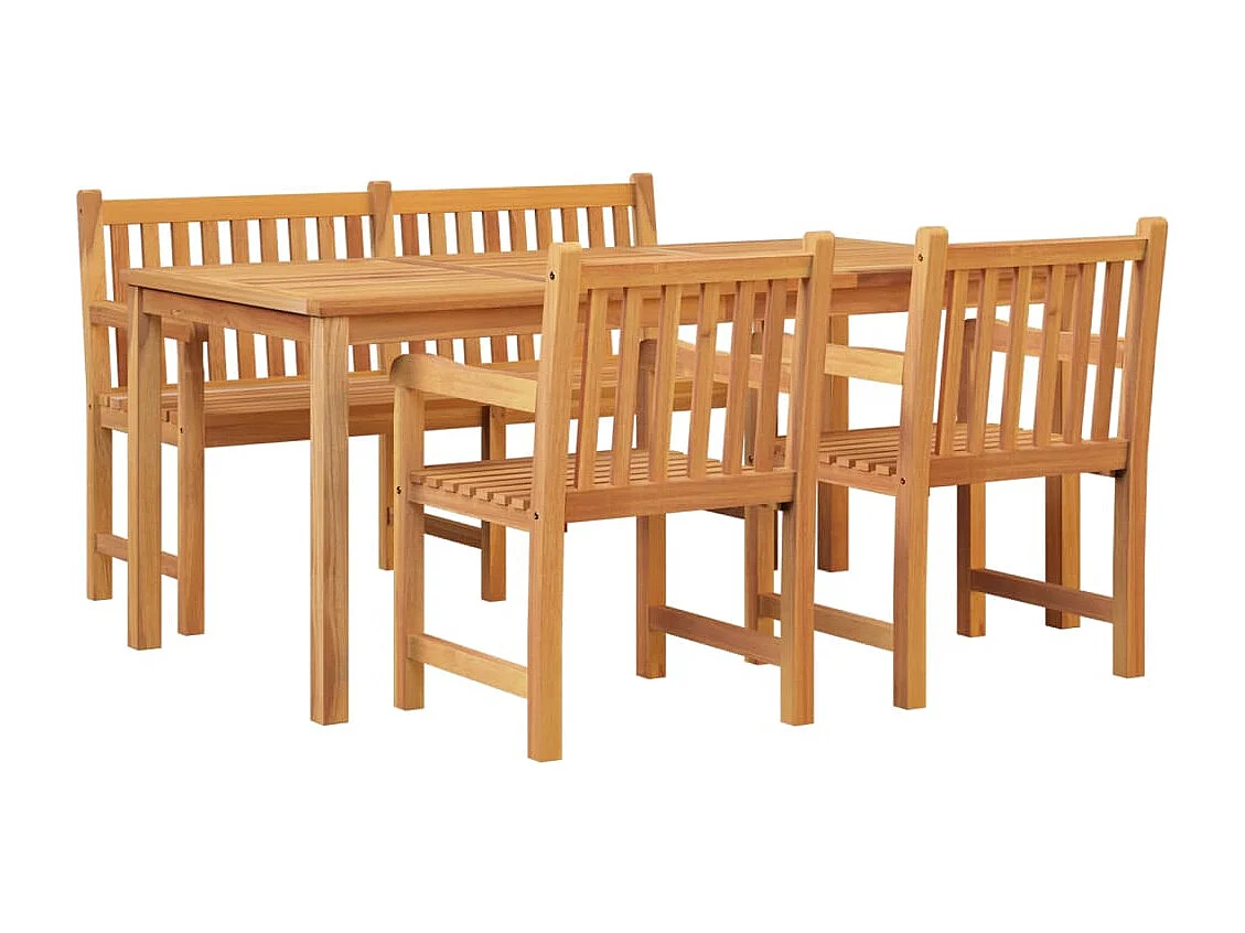 Ensemble à manger de jardin 4 pcs Bois de teck massif