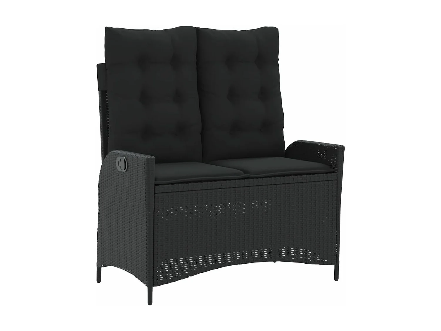 Ensemble à manger de jardin 4 pcs avec coussins noir