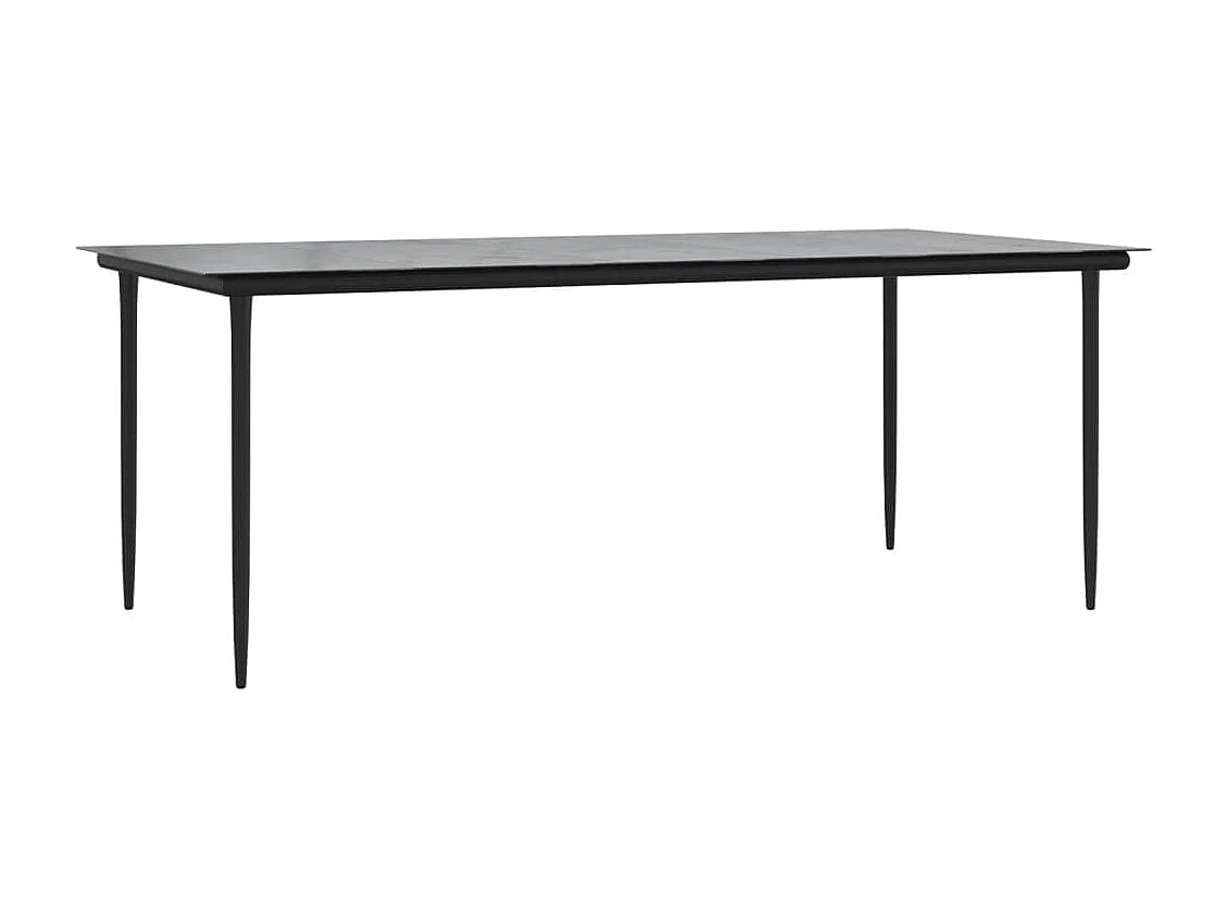 Ensemble à manger de jardin 9pcs gris-noir résine tressée-acier