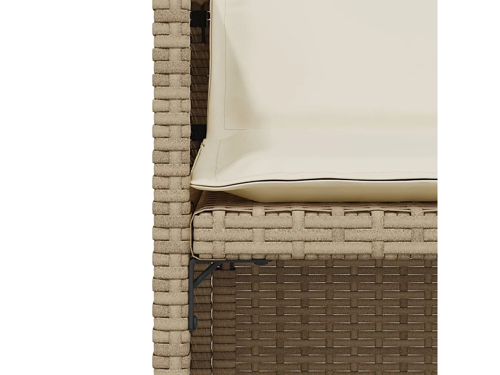 Ensemble de bistro 3 pcs avec coussins beige résine tressée