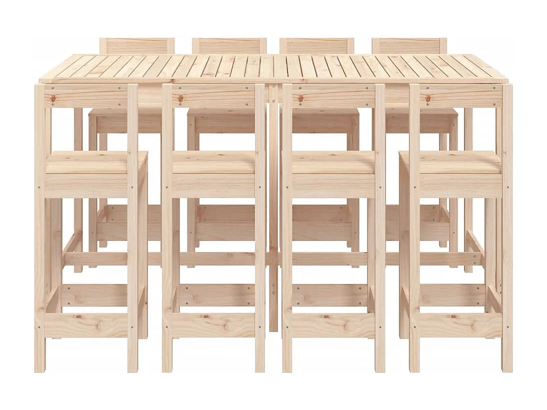 Ensemble de bar de jardin 9 pcs Bois de pin massif
