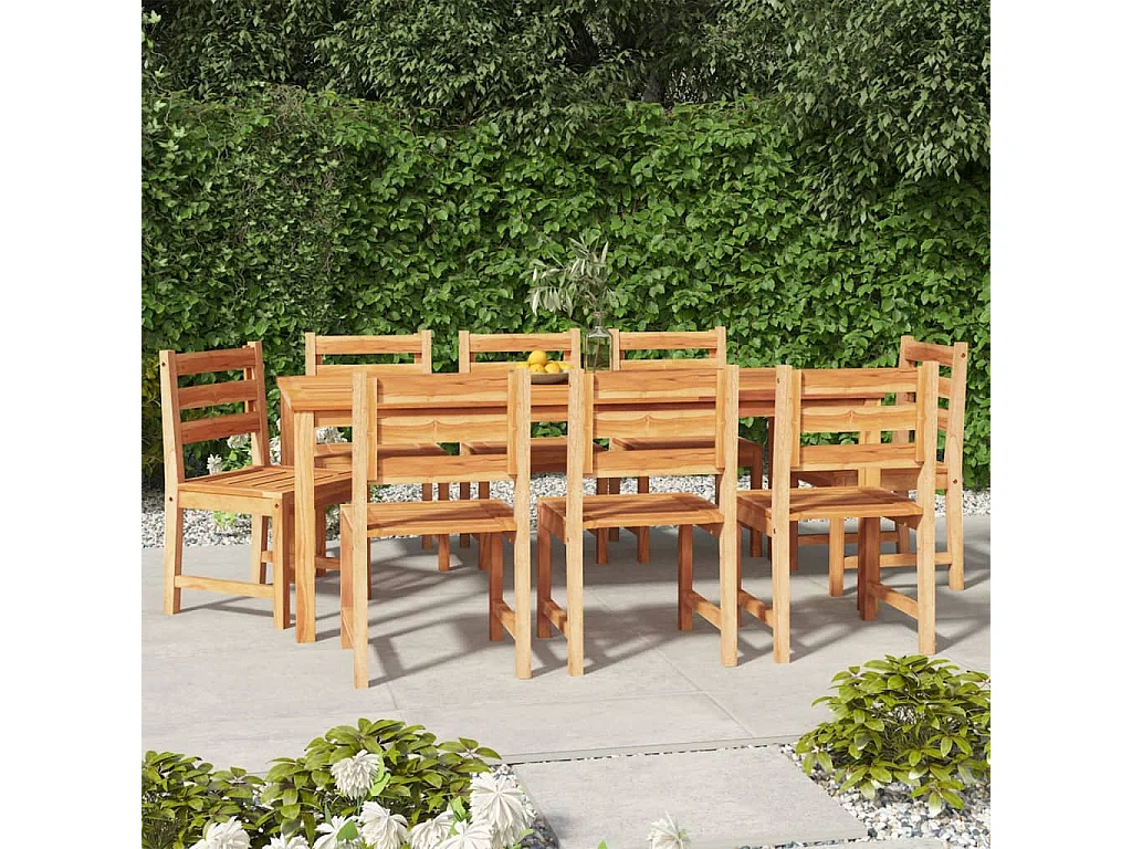 Ensemble à manger de jardin 9 pcs Bois de teck solide