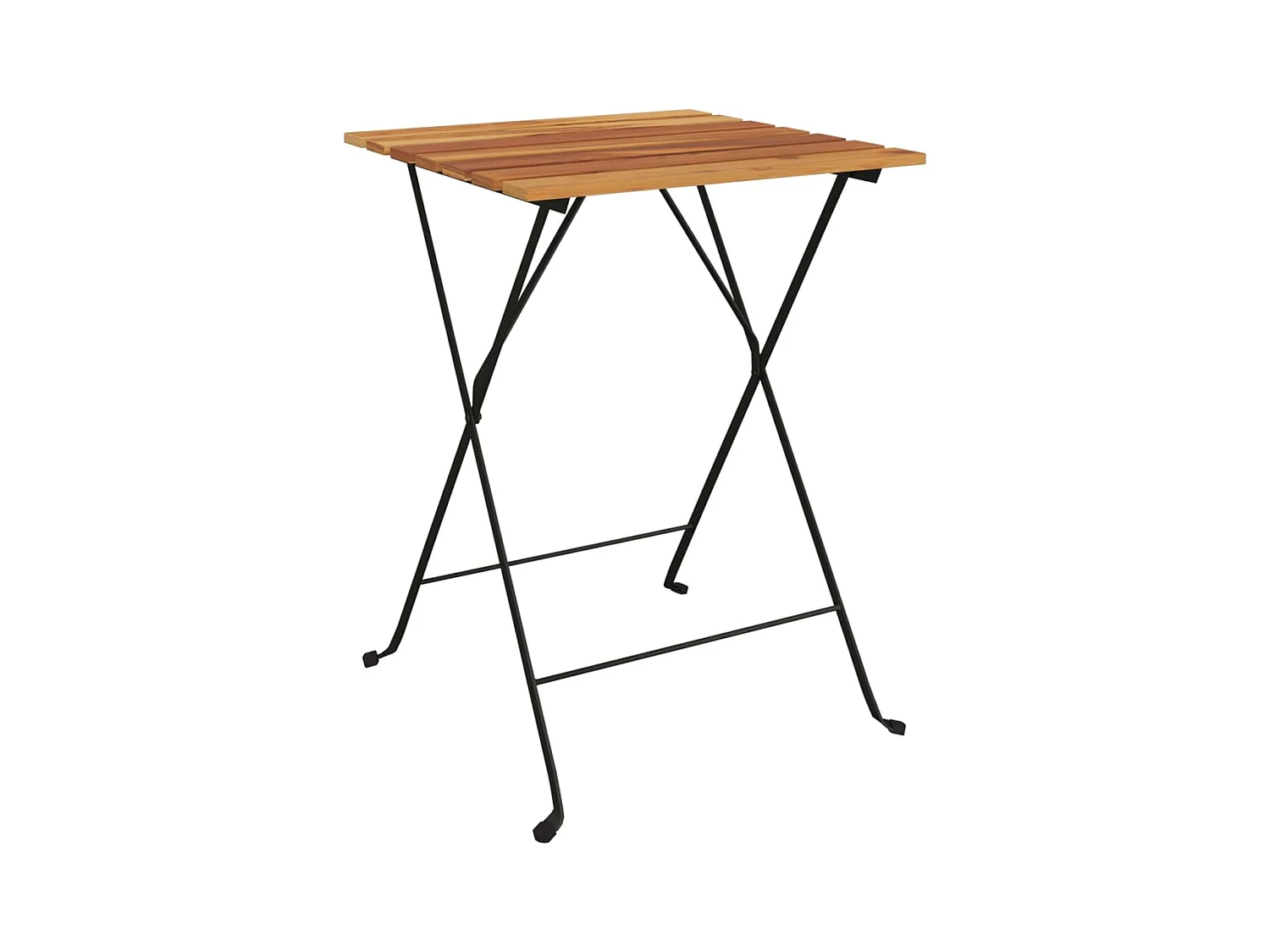 Ensemble de bistro pliable 3 pcs Bois de teck massif et acier