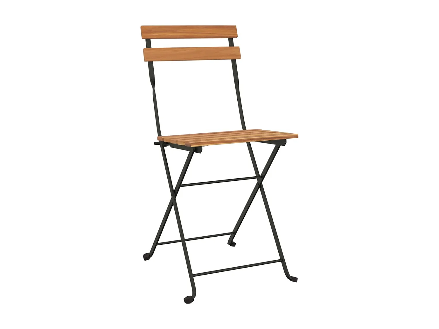 Ensemble de bistro pliable 3 pcs Bois de teck massif et acier