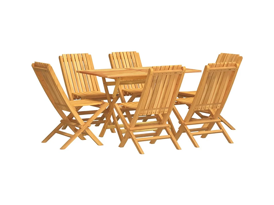 Ensemble à manger de jardin 7 pcs Bois de teck solide
